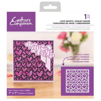 Crafter's Companion Stencil - Love Hearts