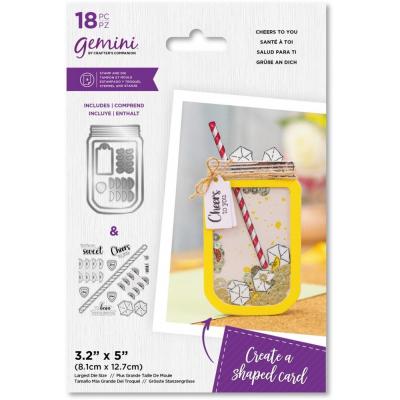 Gemini Shaped Shaker Stamp & Die - Cheers To You