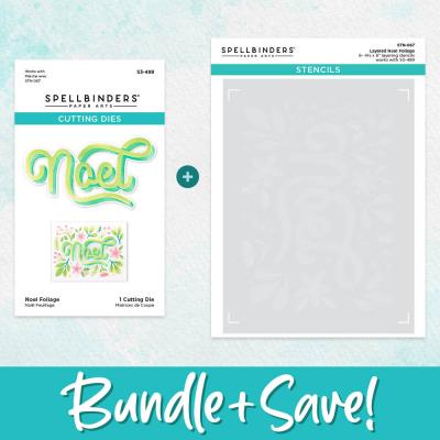 Spellbinders Die and Stencil Bundle - Layered Noel Foliage