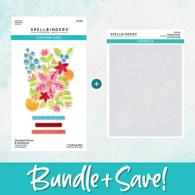 Spellbinders Die and Stencil Bundle - Christmas Florals