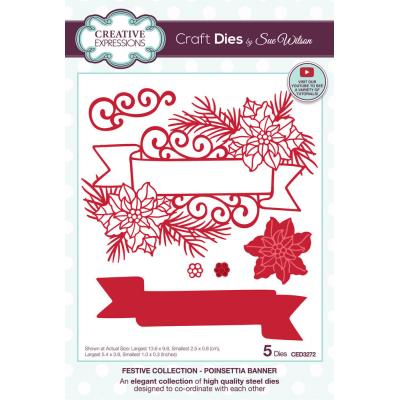 Creative Expressions Craft Dies Poinsettia Banner