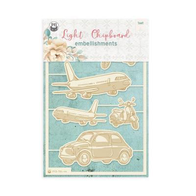 P13 Travel Journal - Light Chipboard Embellishments