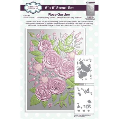 Creative Expressions Companion Colouring Stencil - Rose Garden