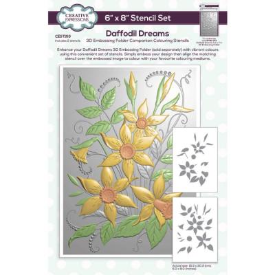 Creative Expressions Companion Colouring Stencil - Daffodil Dreams