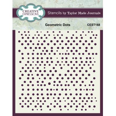 Creative Expressions Taylor Made Journals Stencil - Geometric Dots