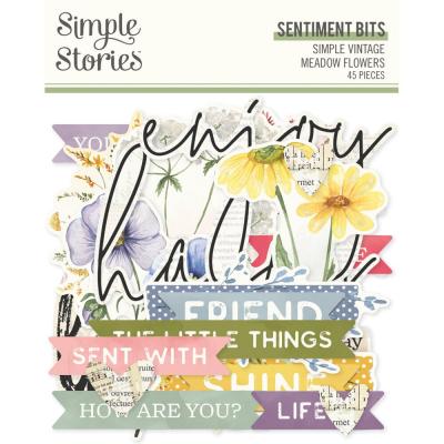 Simple Stories Simple Vintage Meadow Flowers - Sentiment Bits