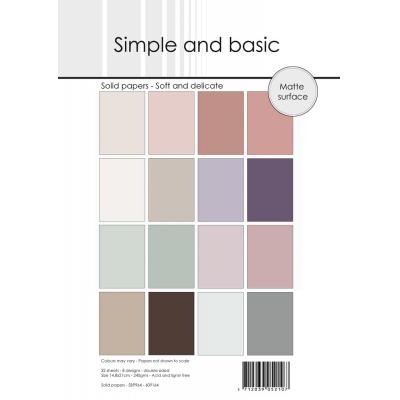 Simple and Basic Paper Pack - Soft and Delicate - Solid Papers