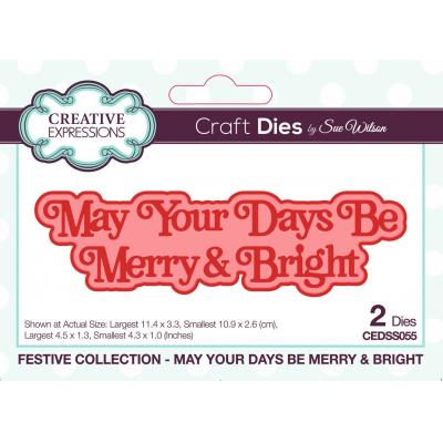 Creative Expressions Sue Wilson Craft Die - May Your Day Be Merry & Bright