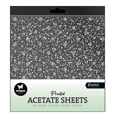Studio Light Printed Acetate Sheets - Snowflakes