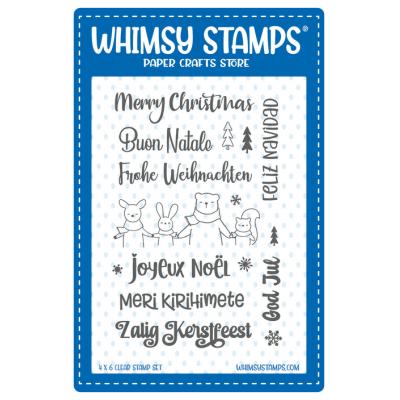 Whimsy Stamps Deb Davis Stempel - Merry Christmas Around the World