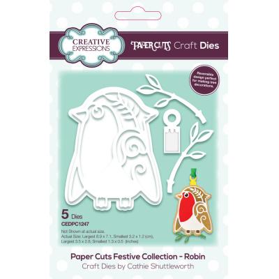 Creative Expressions Cathie Shuttleworth Paper Cuts - Festive Robin