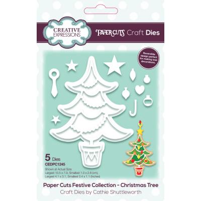 Creative Expressions Cathie Shuttleworth Paper Cuts - Festive Christmas Tree