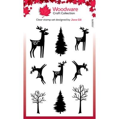 Creative Expressions Woodware Craft Collection Clear Stamp - Paintable Baubles Reindeer Fillers
