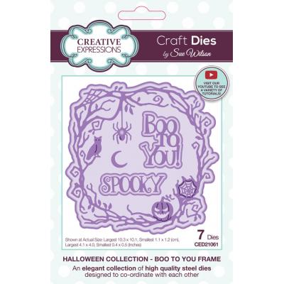 Creative Expressions Sue Wilson Craft Die - Halloween Boo To You Frame