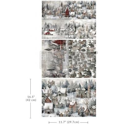 Prima Marketing Re-Design Decoupage Fiber Pack - Silent Night Snow Village