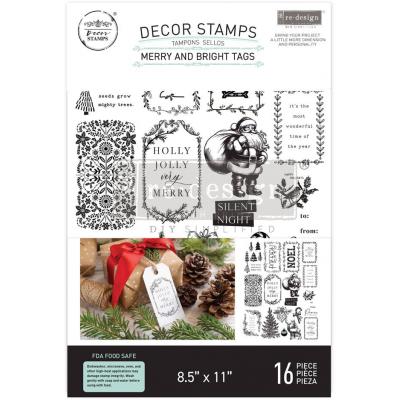 Re-Design with Prima Stempel - Merry and Bright Tags