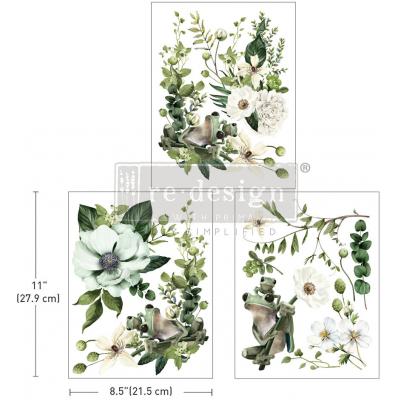 Prima Marketing Re-Design Middy Decor Transfers - Froggy Meadow Greens