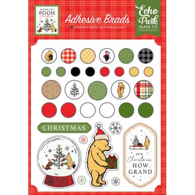 Echo Park Winnie The Pooh Christmas - Adhesive Brads