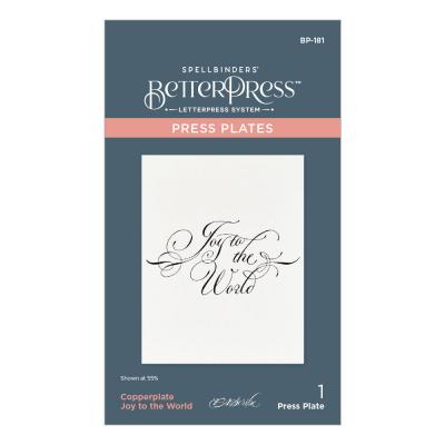 Spellbinders Press Plate - Copperplate Joy to the World