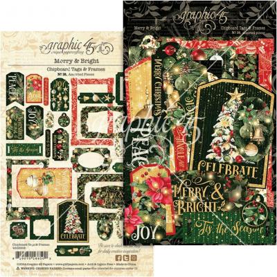 Graphic 45 Merry & Bright - Chipboard Tags & Frames