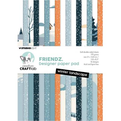 StudioLight Creative Craftlab Friendz Paper Pad - Winter Landscape