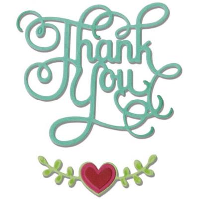 Sizzix Thinlits Jen Long Cutting Dies - Thank You With Hearts