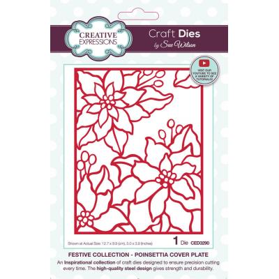 Creative Expressions Sue Wilson Craft Die - Festive Poinsettia Cover Plate