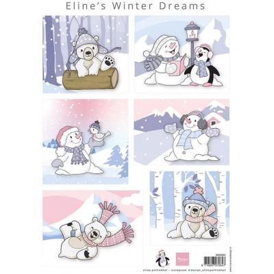 Marianne Design Decoupage Sheet A4 - Eline's Winter Dreams