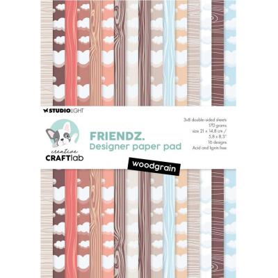 StudioLight Creative Craftlab Friendz Paper Pad - Woodgrain