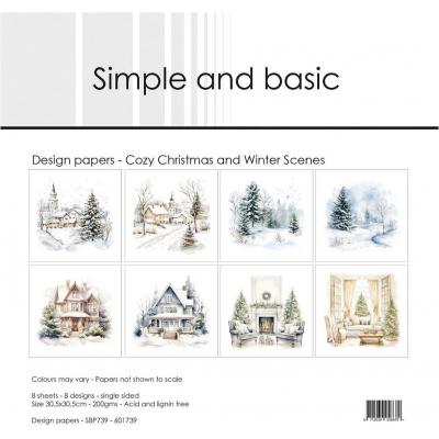 Simple and Basic Paper Pack - Cozy Christmas and Winter Scenes