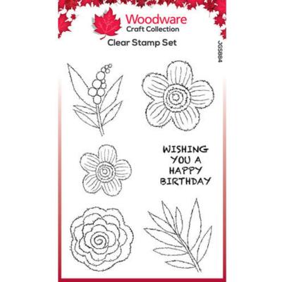 Creative Expressions Woodware Stempel - Blooms For Birds Flower Heads