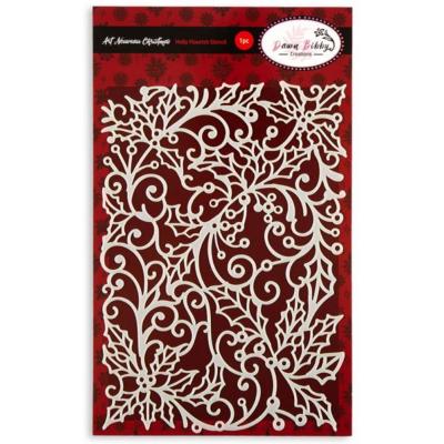 Dawn Bibby Art Nouveau Stencil - Holly Flourish