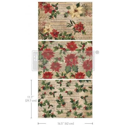 Prima Marketing Re-Design Decoupage Fiber Pack - Poinsettias