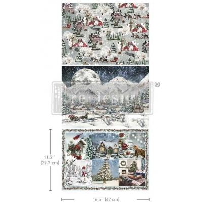 Prima Marketing Re-Design Decoupage Fiber Pack - Snowfall Splendor