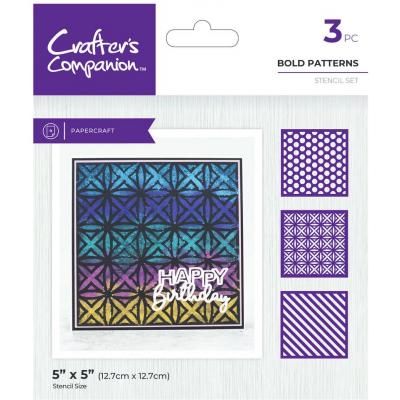 Crafter's Companion Pearl Powder Stencil - Bold Patterns