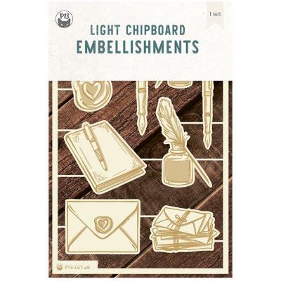 Piatek13 Love Stories - Light Chipboard Embellishments