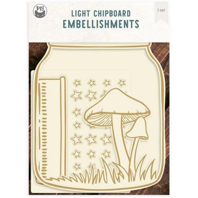 Piatek13 Into the Woods Light Chipboard Embellishments - Shaker Base Jar