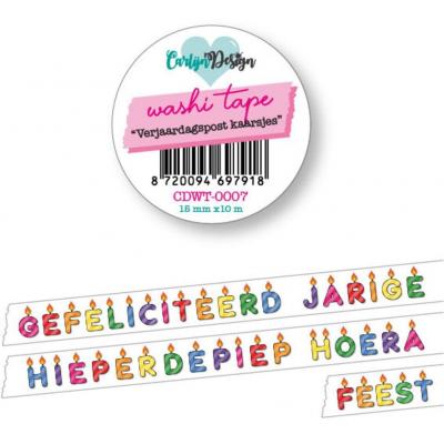 CarlijnDesign Washi Tape - Verjaardagspost Kaarsjes (NL)