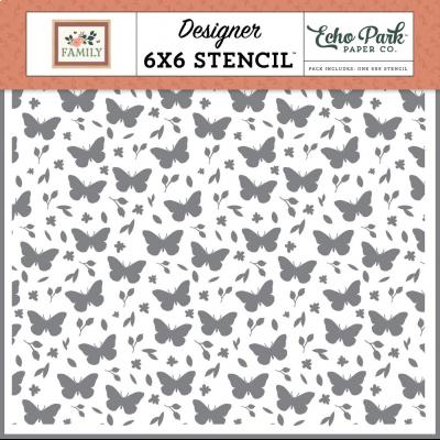 Echo Park Family Stencil - Butterflies And Stems