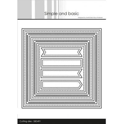 Simple and Basic Cutting Dies - Combi Striped Frames - Square