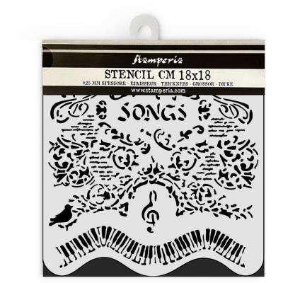 Stamperia Music Stencil - Songs And Piano