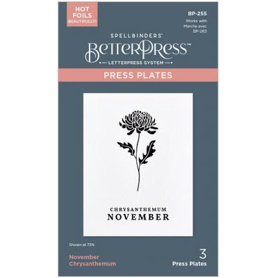 Spellbinders Press Plate - November Chrysanthemum