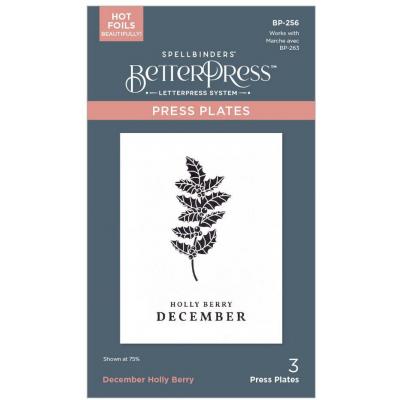 Spellbinders Press Plate - December Holly Berry