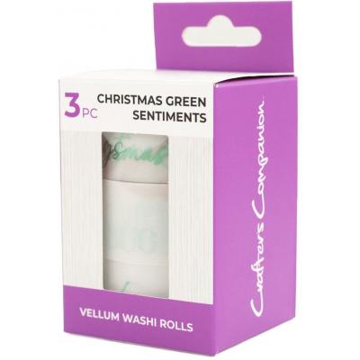 Crafter's Companion Vellum Washi Rolls - Christmas Green Sentiments