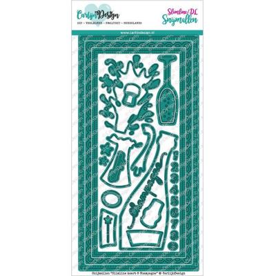 CarlijnDesign Cutting Dies - Slimline Card 6 Champagne