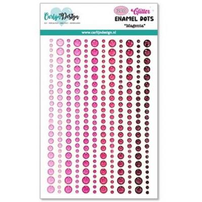 CarlijnDesign Glitter Enamel Dots - Magenta