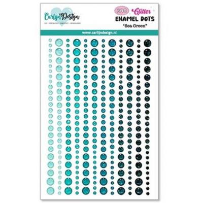 CarlijnDesign Glitter Enamel Dots - Sea Green