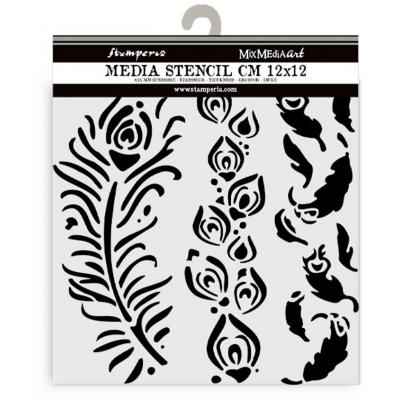 Stamperia Masquerade Thick Stencil  - Feathers