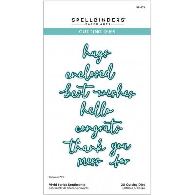 Spellbinders Etched Dies - Vivid Script Sentiments