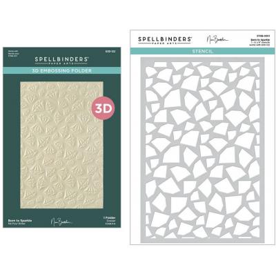 Spellbinders 3D Embossing Folder + Stencil - Born to Sparkle